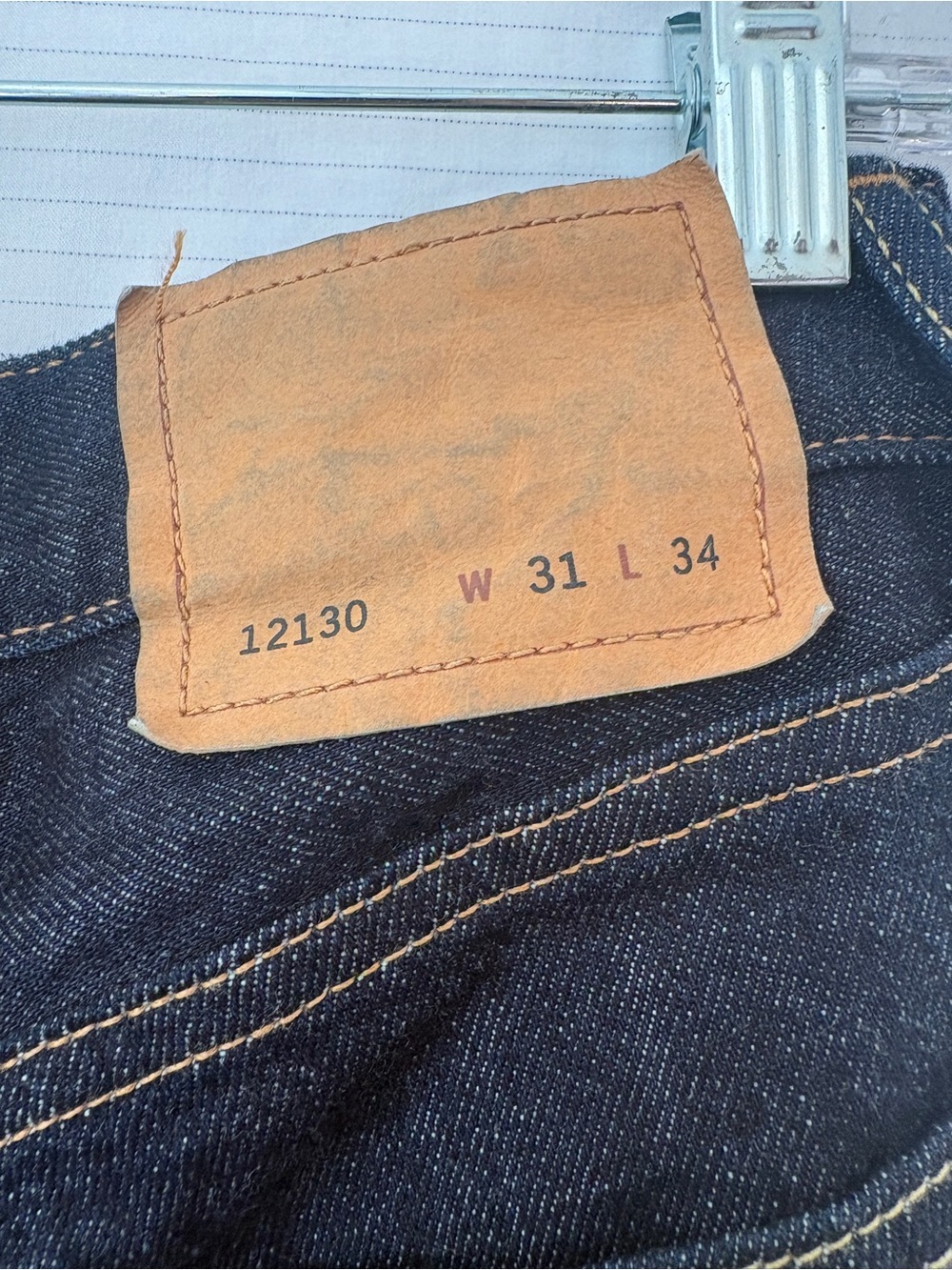 BUCK MASON RAW JAPANESE SELVEDGE FULL SADDLE JEAN 5 pockets Classic fit NEW - Picture 6 of 10